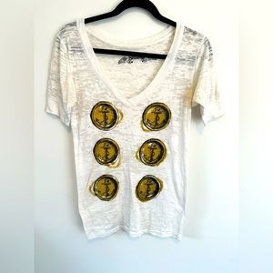 🤍💛 SimDog Nautical Themed T-Shirt Sz M 💛🤍